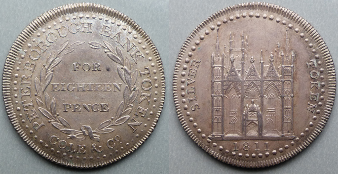 Peterborough, Cole & Co 1811 eighteen pence token